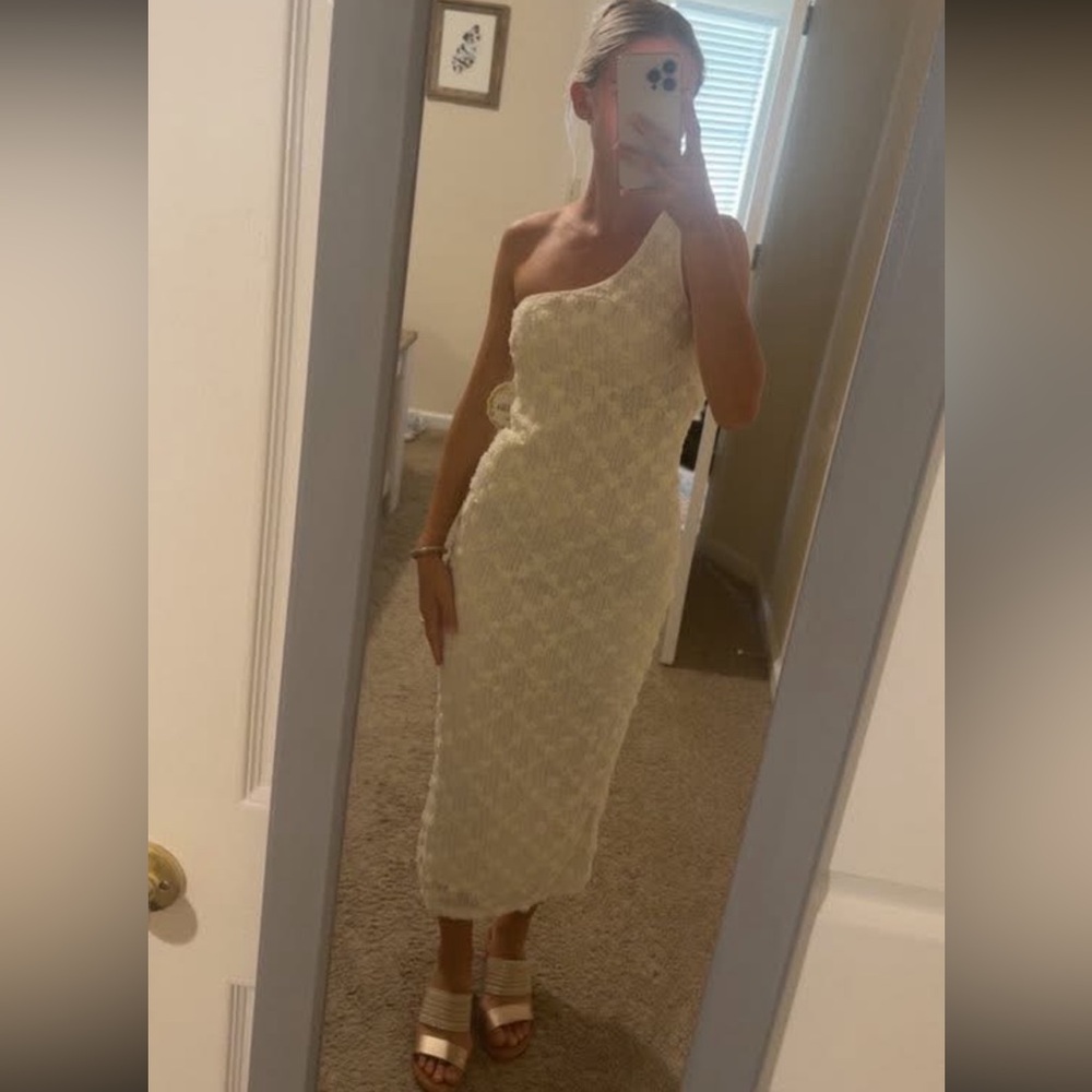 Elegant One-Shoulder White Dress